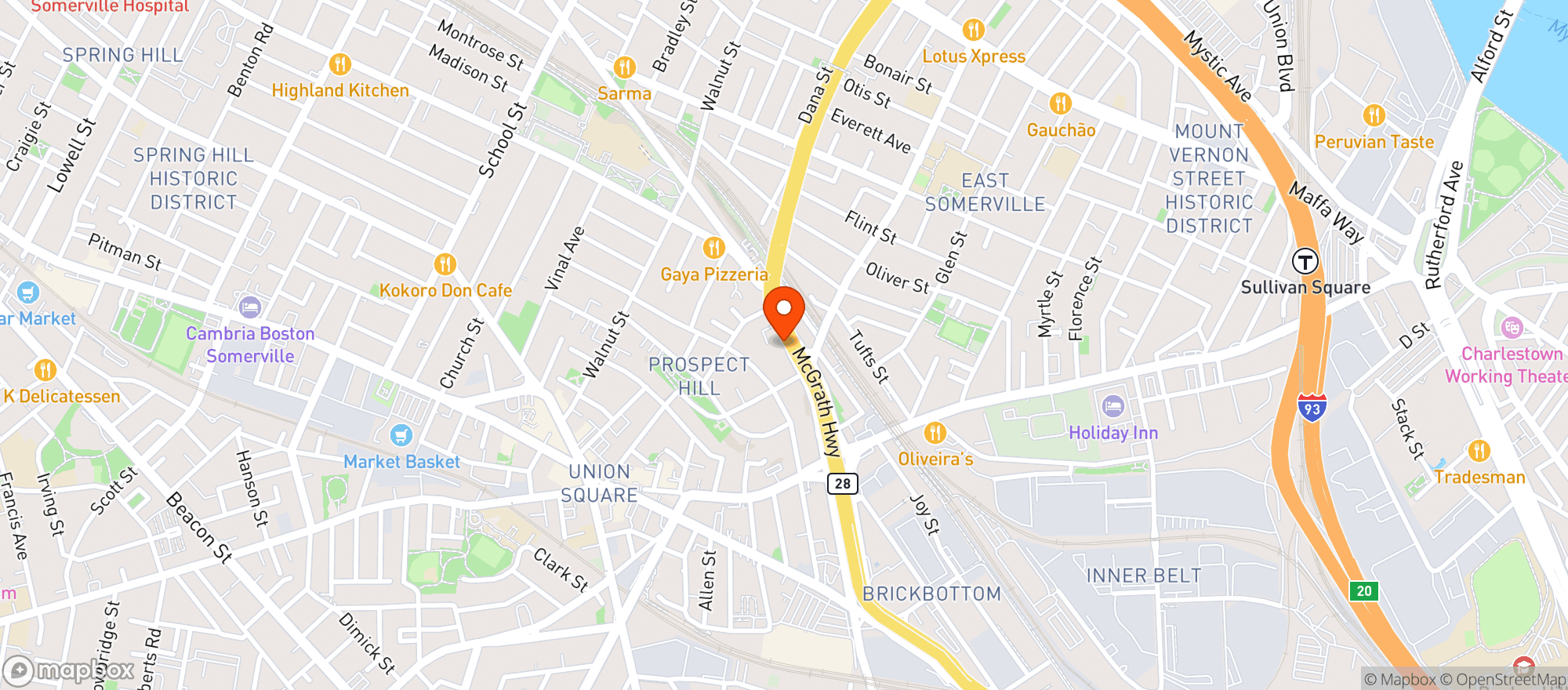 Map showing Duck Duck Goofs Comedy Club