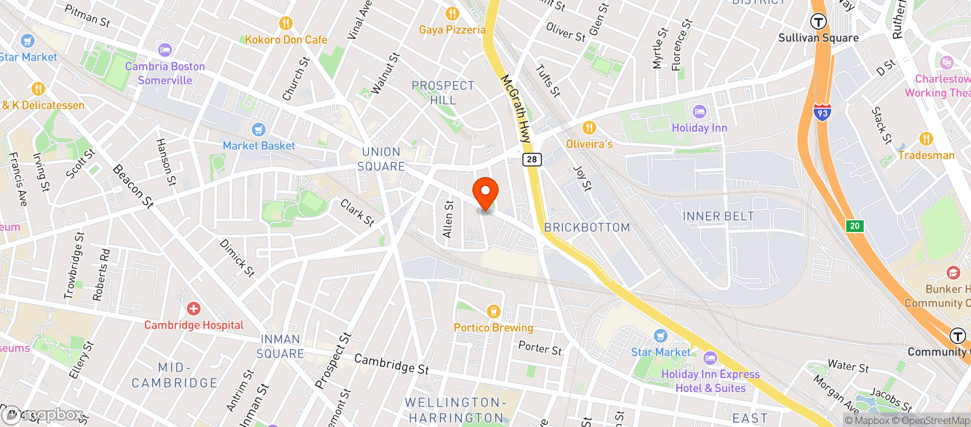 Map showing Vinal General Store