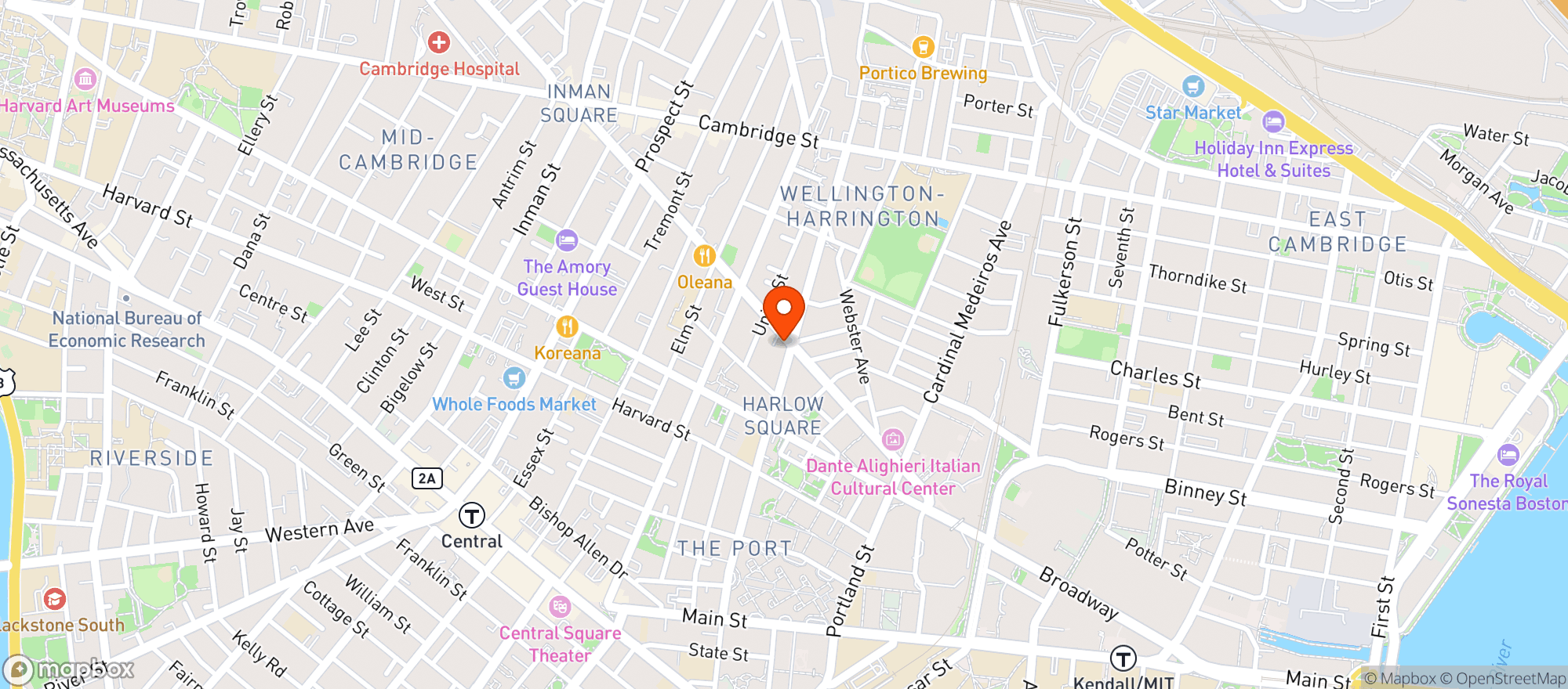 Map showing Formaggio Kitchen - Kendall