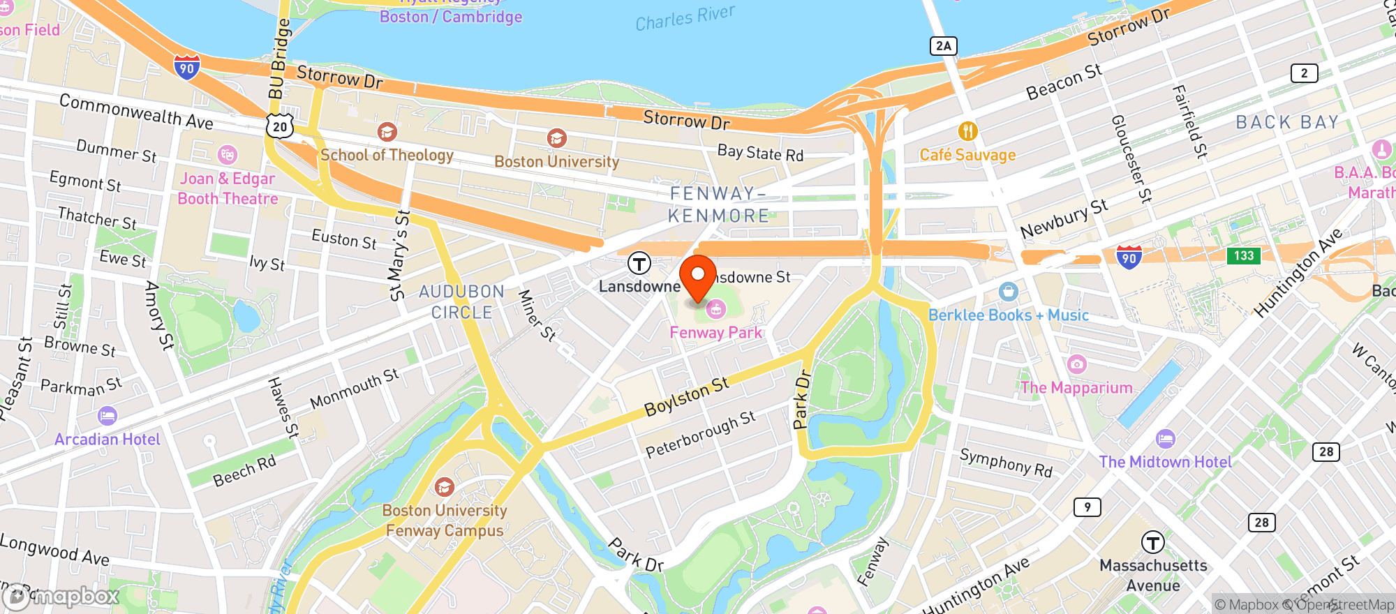 Map showing Fenway Park