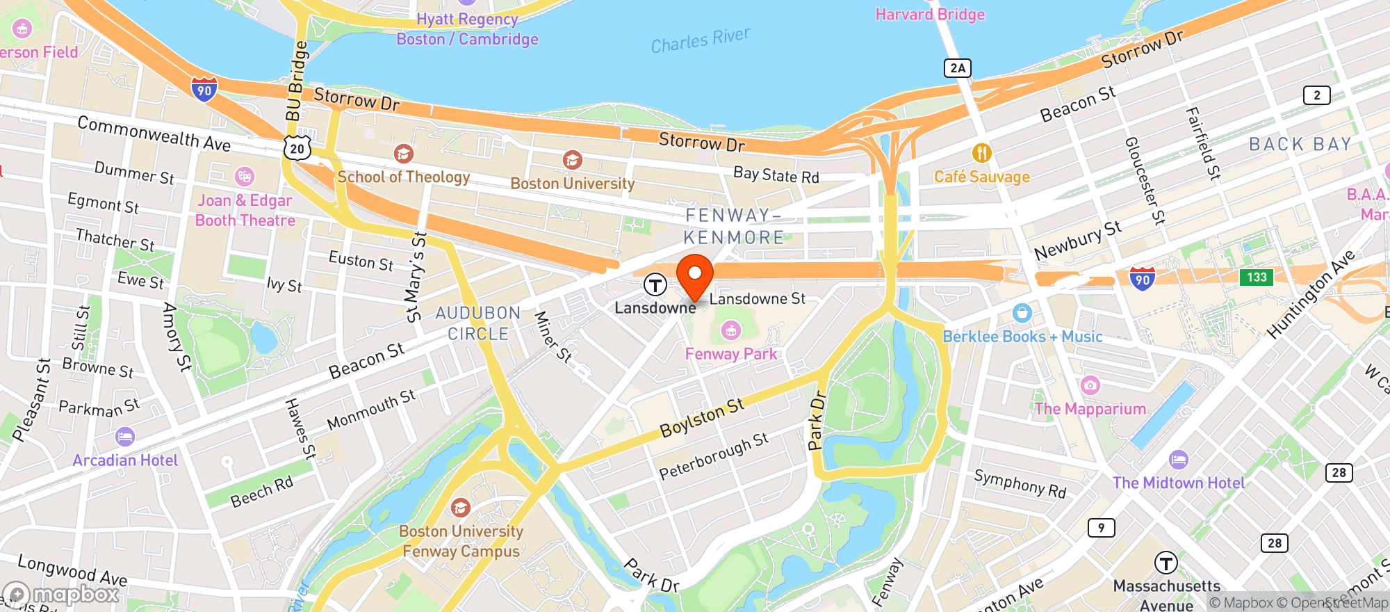 Map showing Game On Sports Cafe