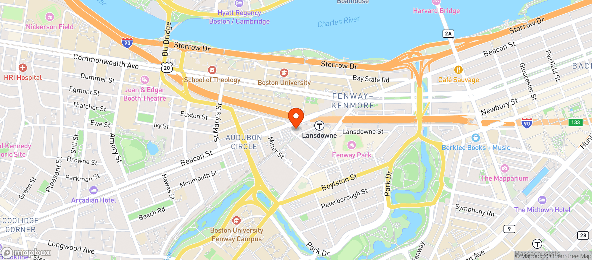 Map showing Eastern Standard Kitchen