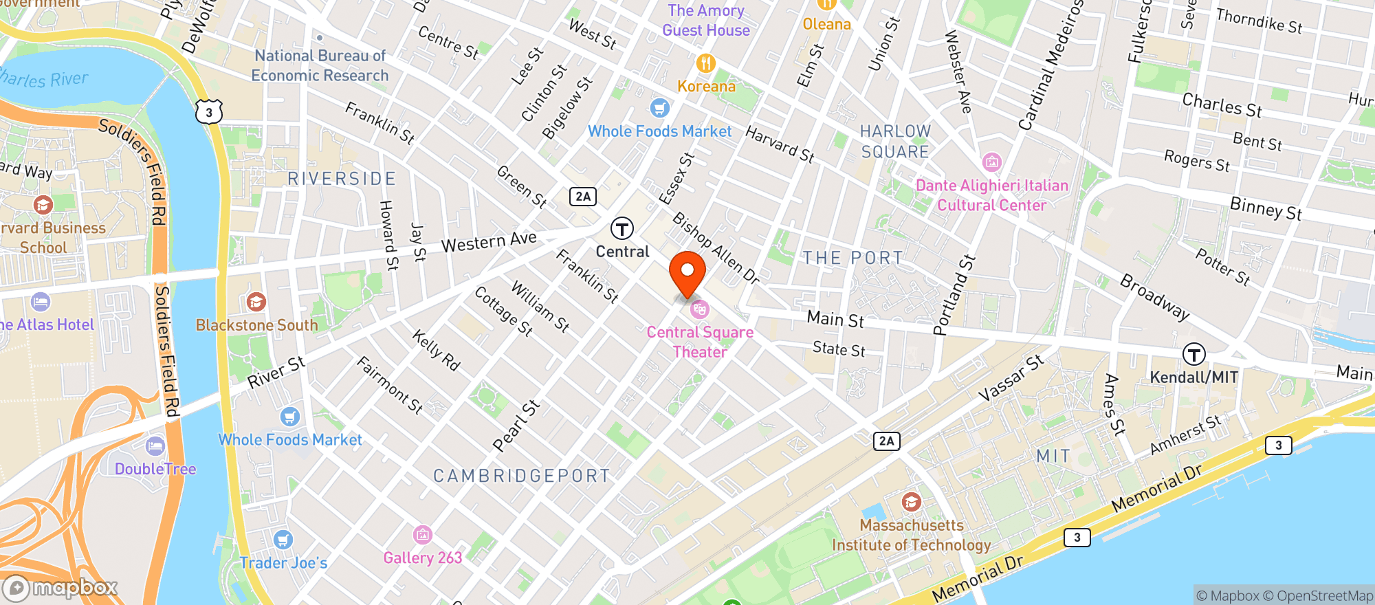 Map showing MIDDLE EAST RESTAURANT
