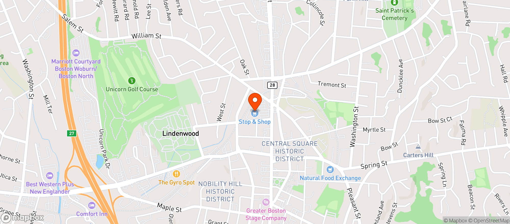 Map showing STOP & SHOP #39
