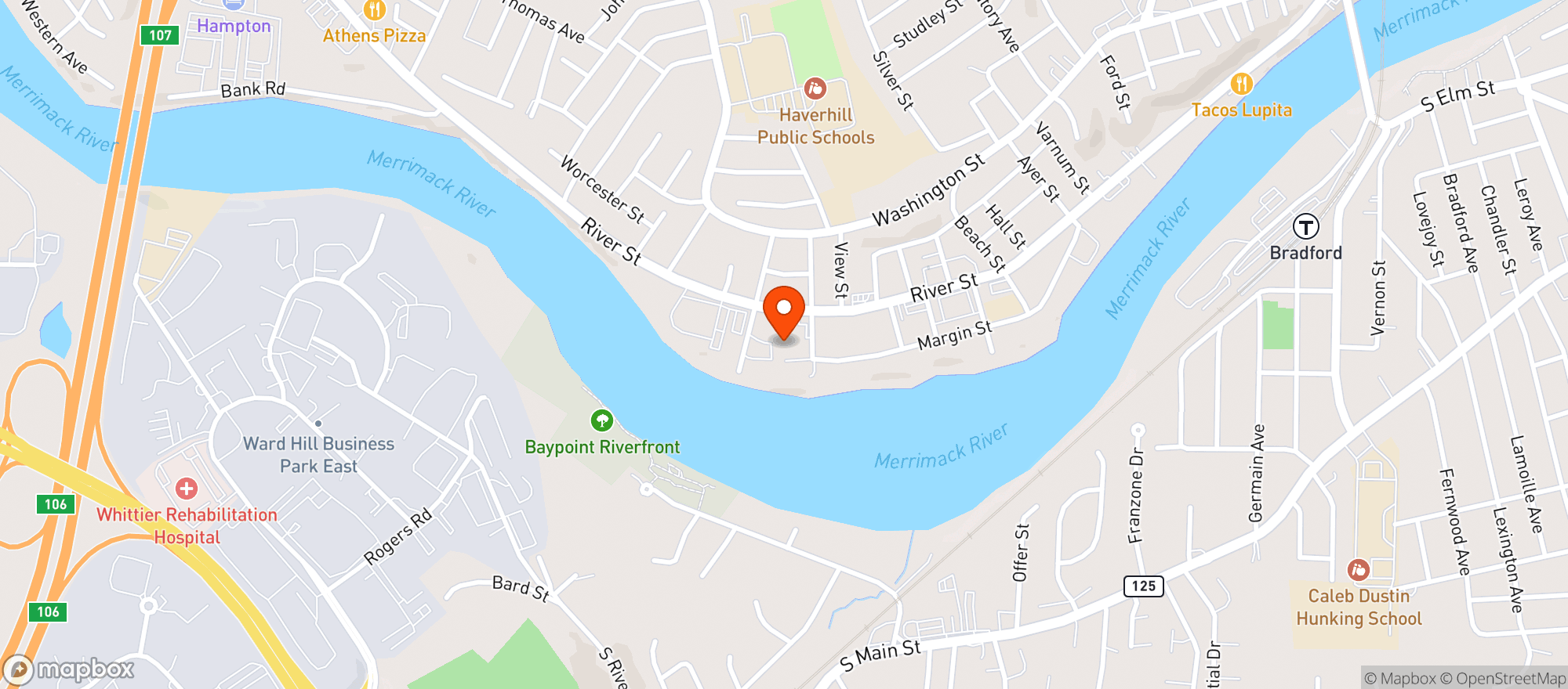 Map showing Cna Stores - Haverhill