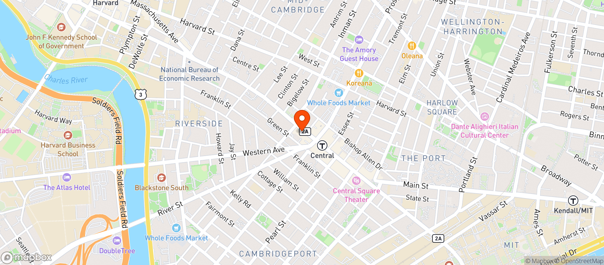 Map showing Cantab Lounge