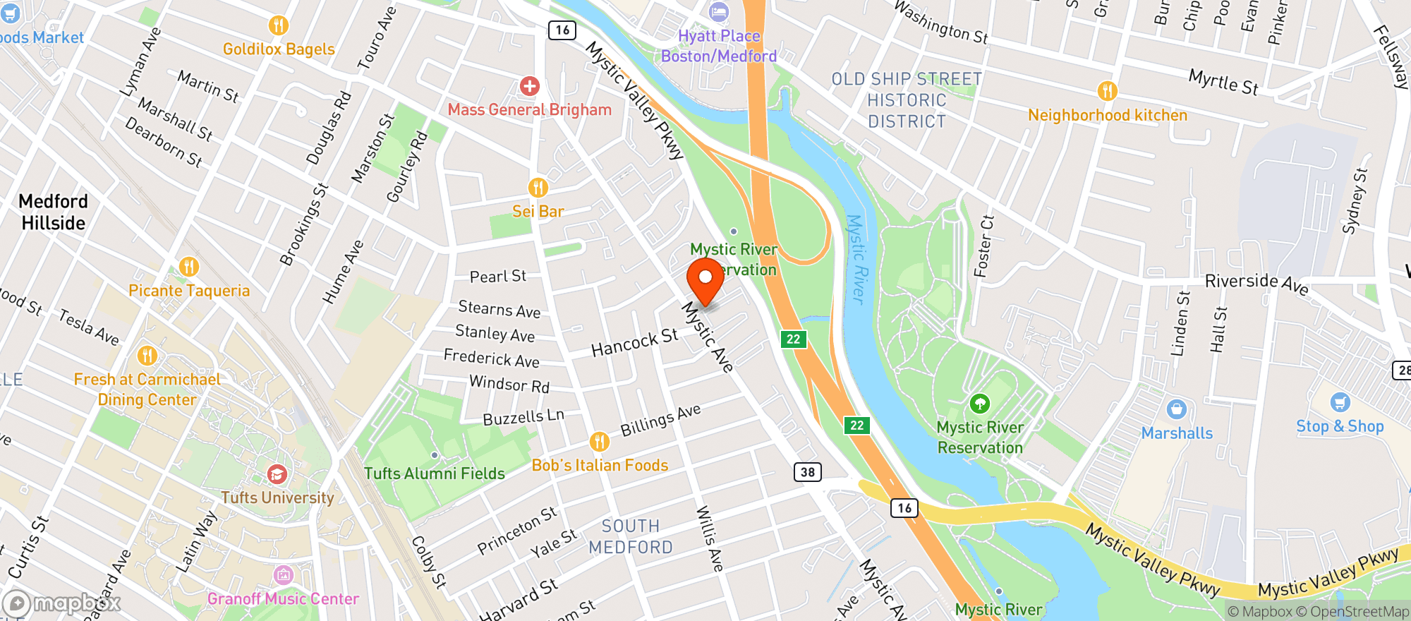 Map showing GREAT AMERICAN BEER HALL