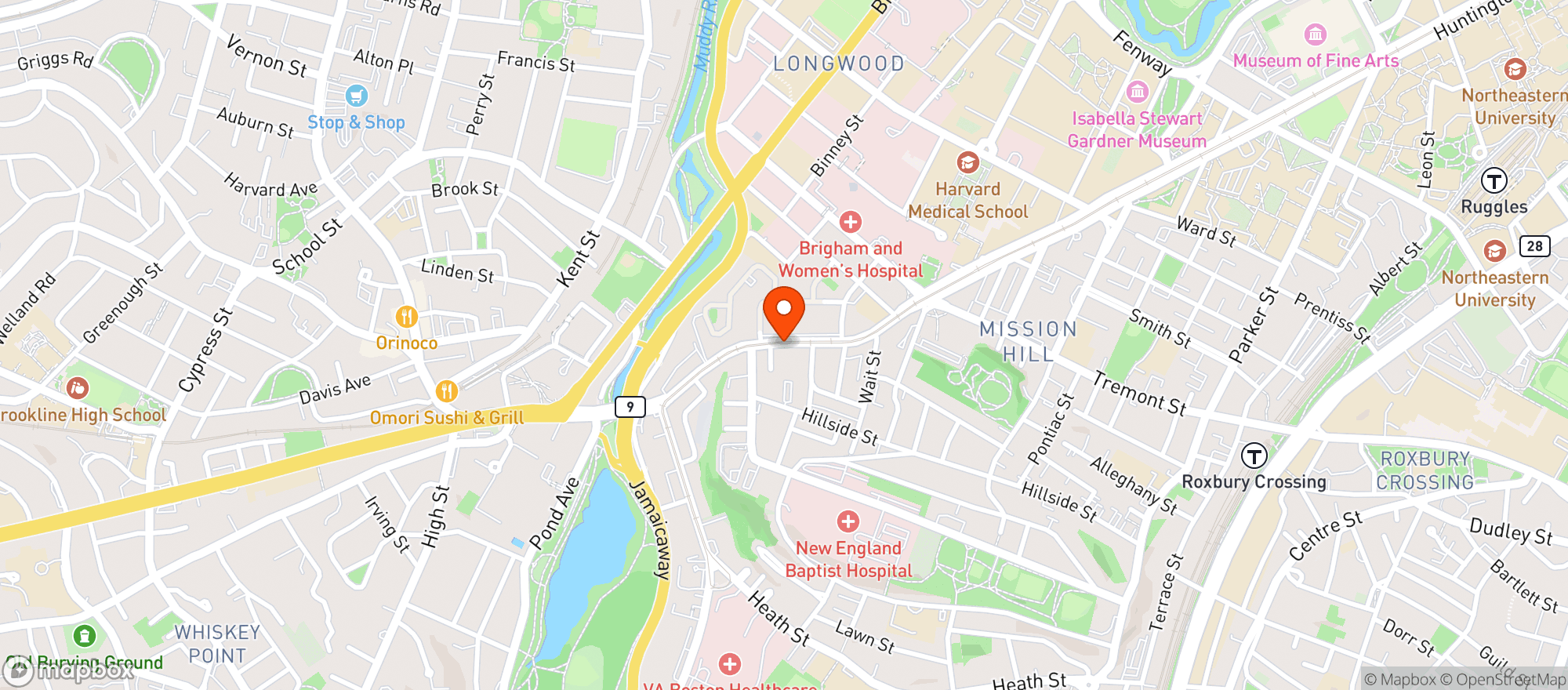 Map showing Huntington Market