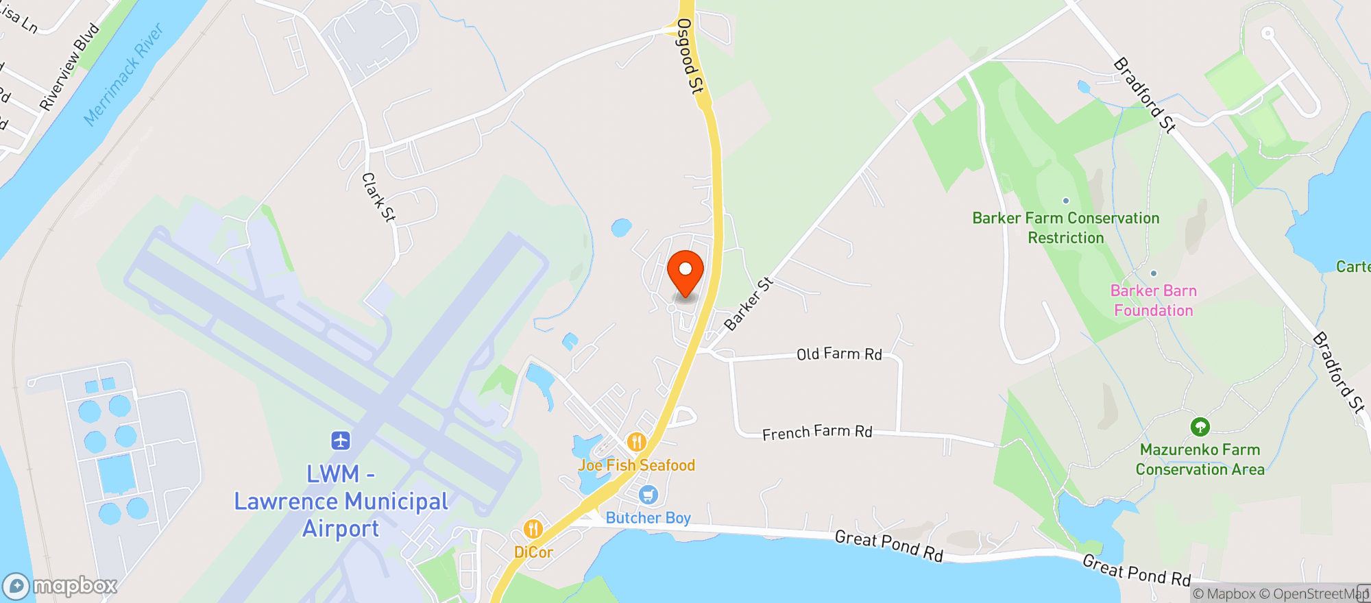 Map showing Andiamo Restaurant & Bar