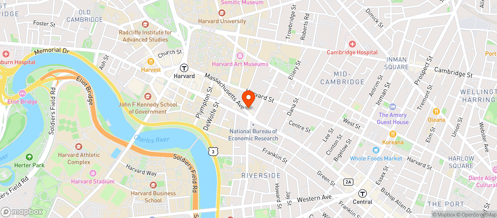 Map showing University Market