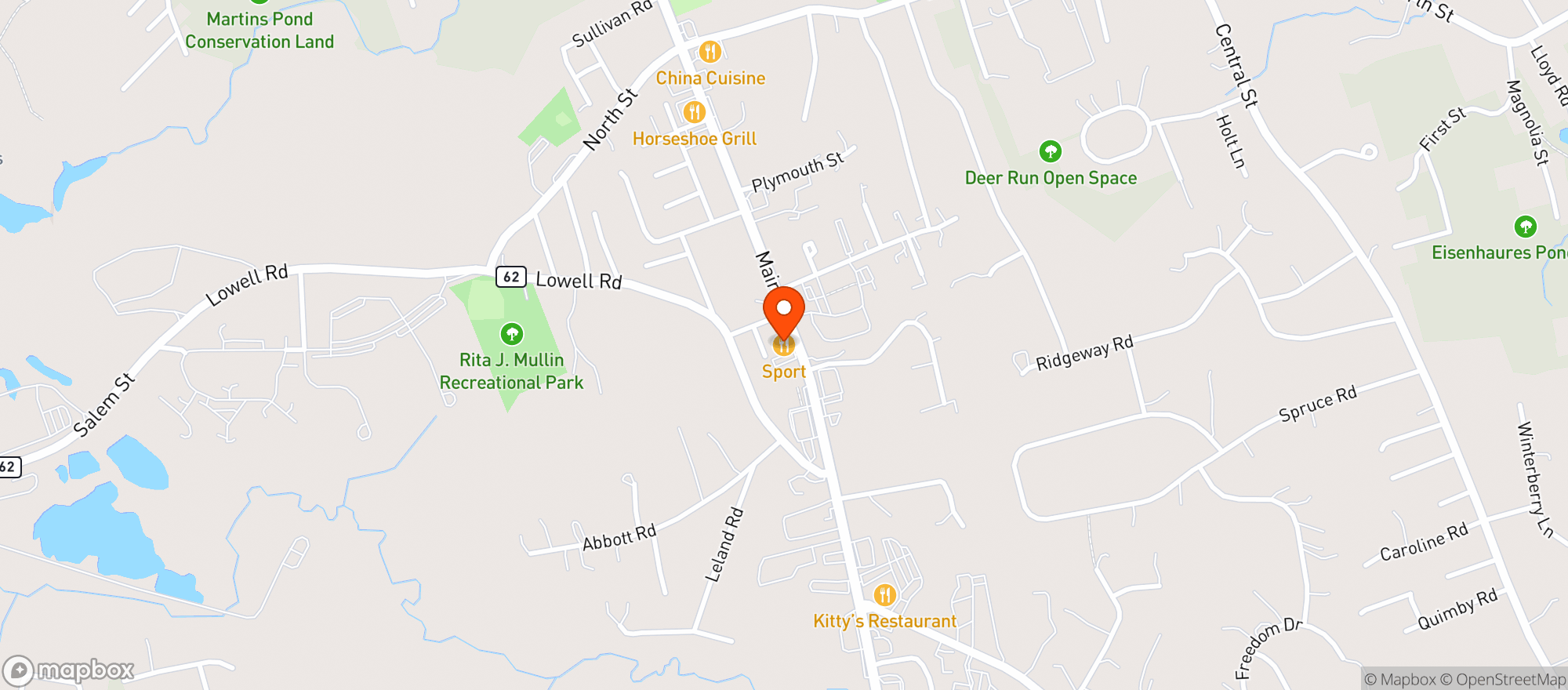 Map showing Spirits Sports & Steaks