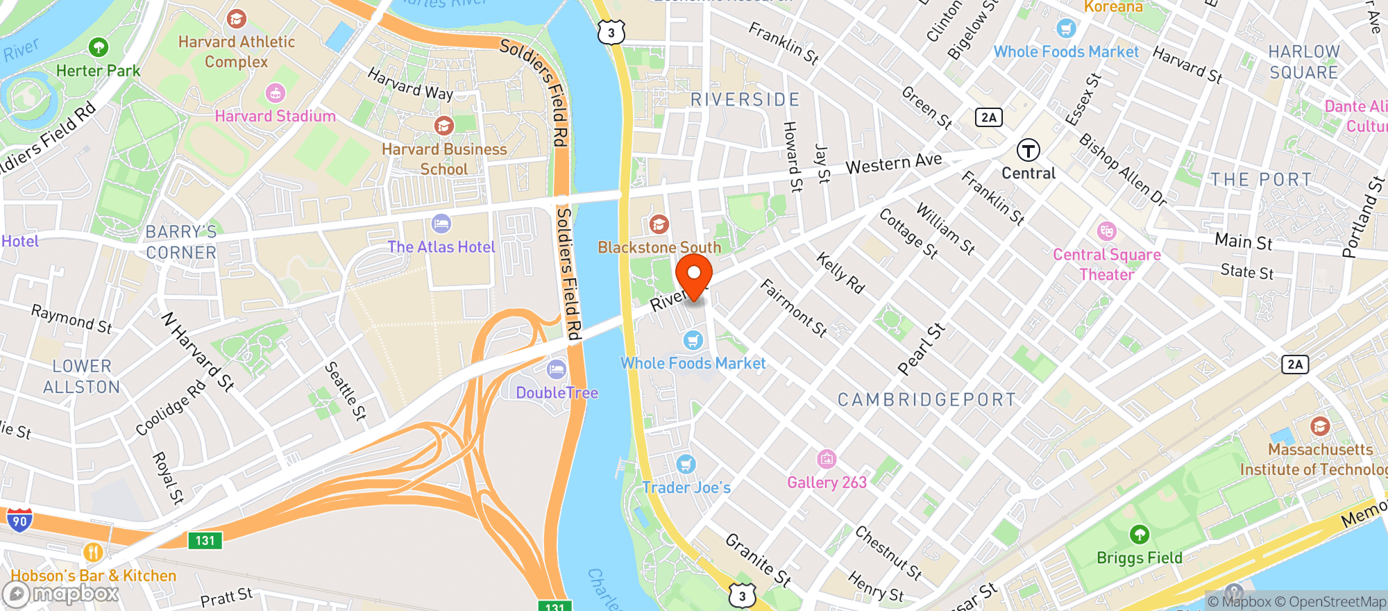 Map showing Walgreens Pharmacy (330 River St)
