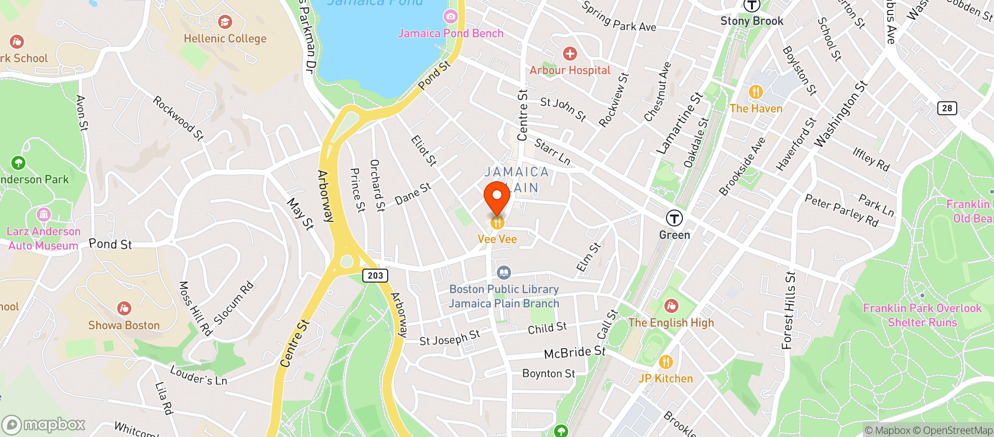 Map showing Vee Vee