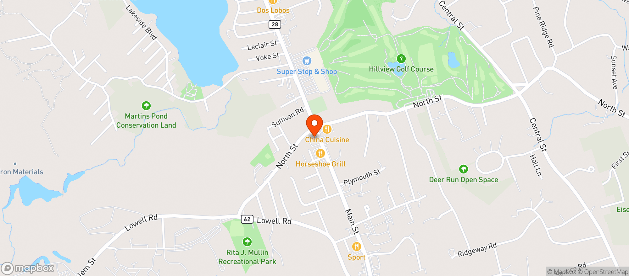 Map showing Rte 28 Lucky Mart