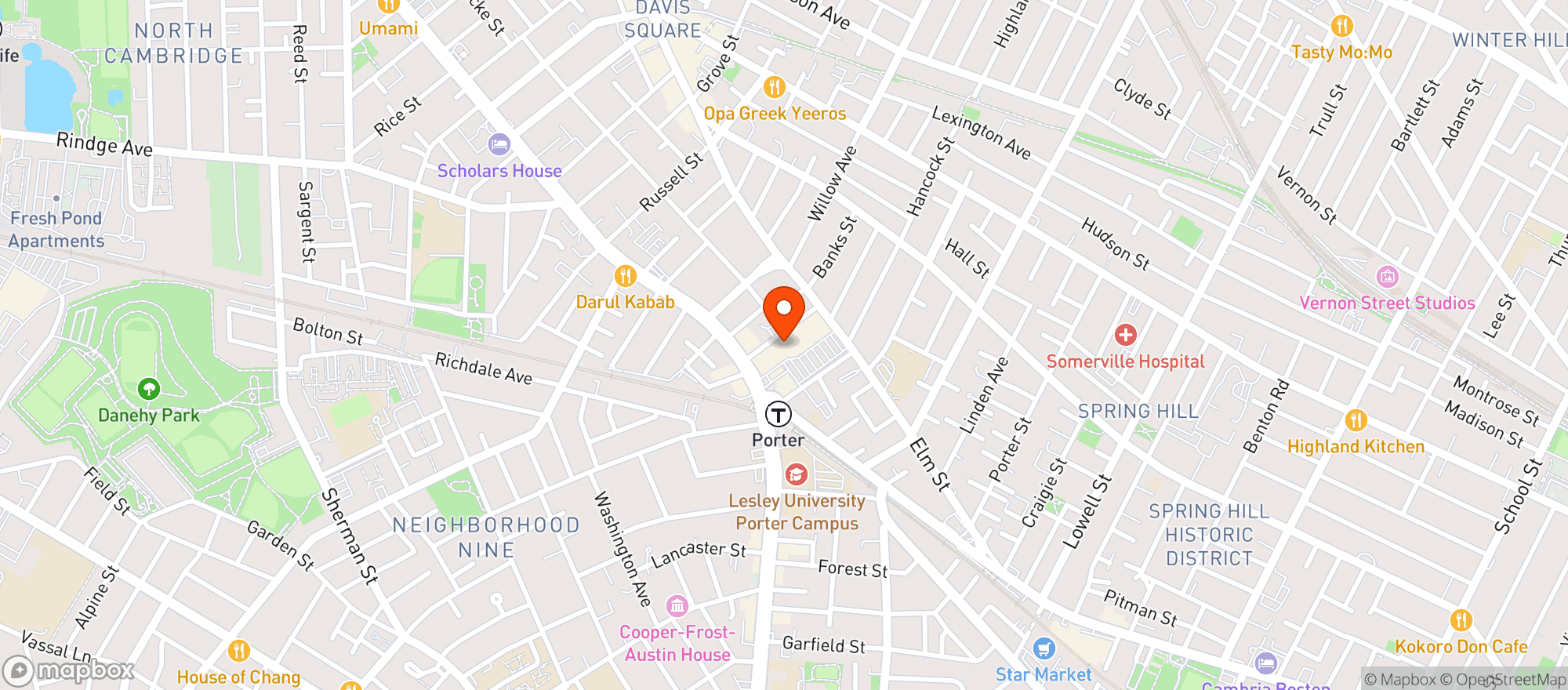 Map showing Cambridge Naturals