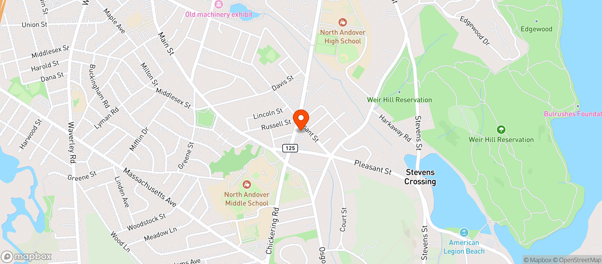 Map showing McAloon's Liquors
