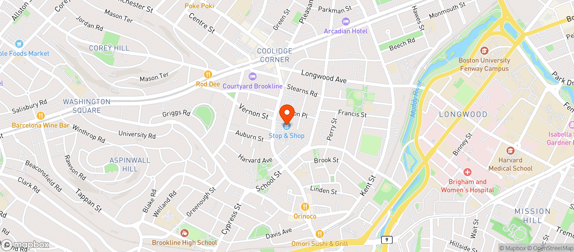 Map showing STOP & SHOP