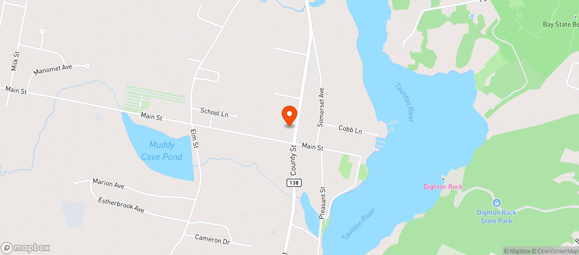 Map showing Rochelle's Market Dighton