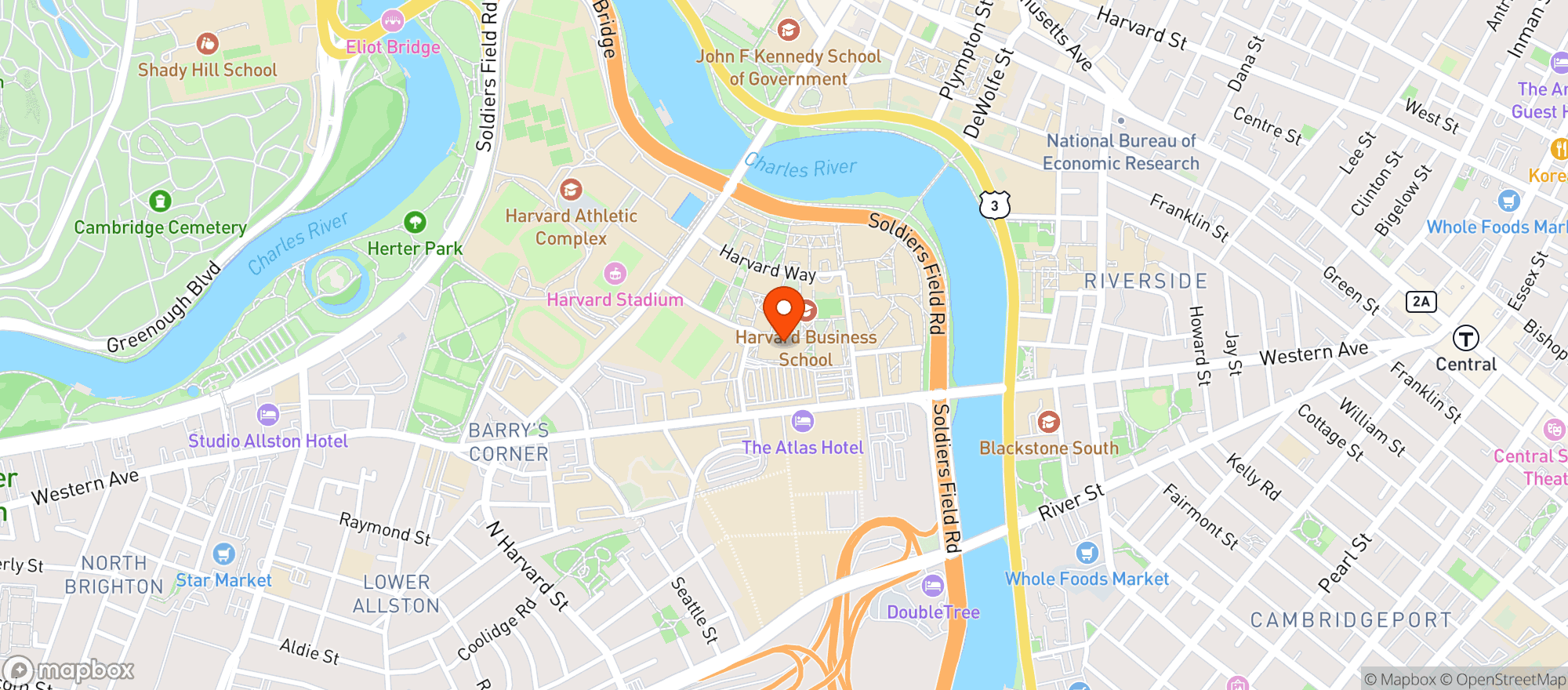Map showing Year Round Retail & Catering