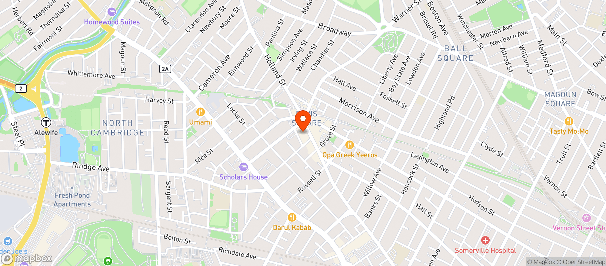 Map showing Elm Street Taproom