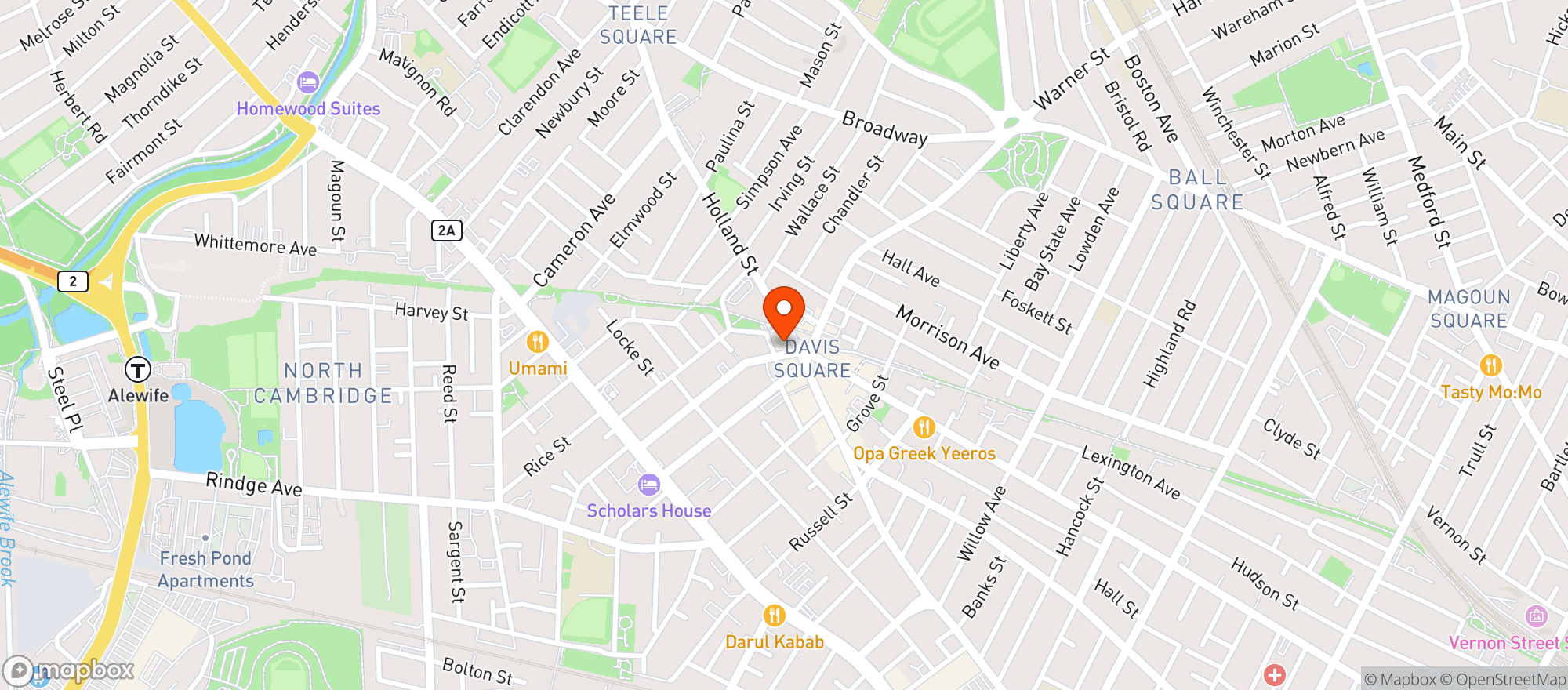 Map showing Somerville Theatre