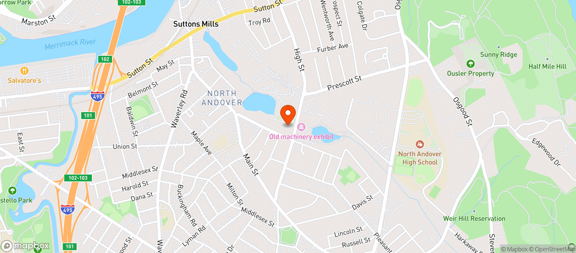 Map showing Tavern On High