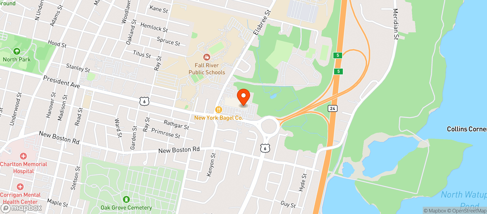 Map showing Jays Wine & Spirits President Ave