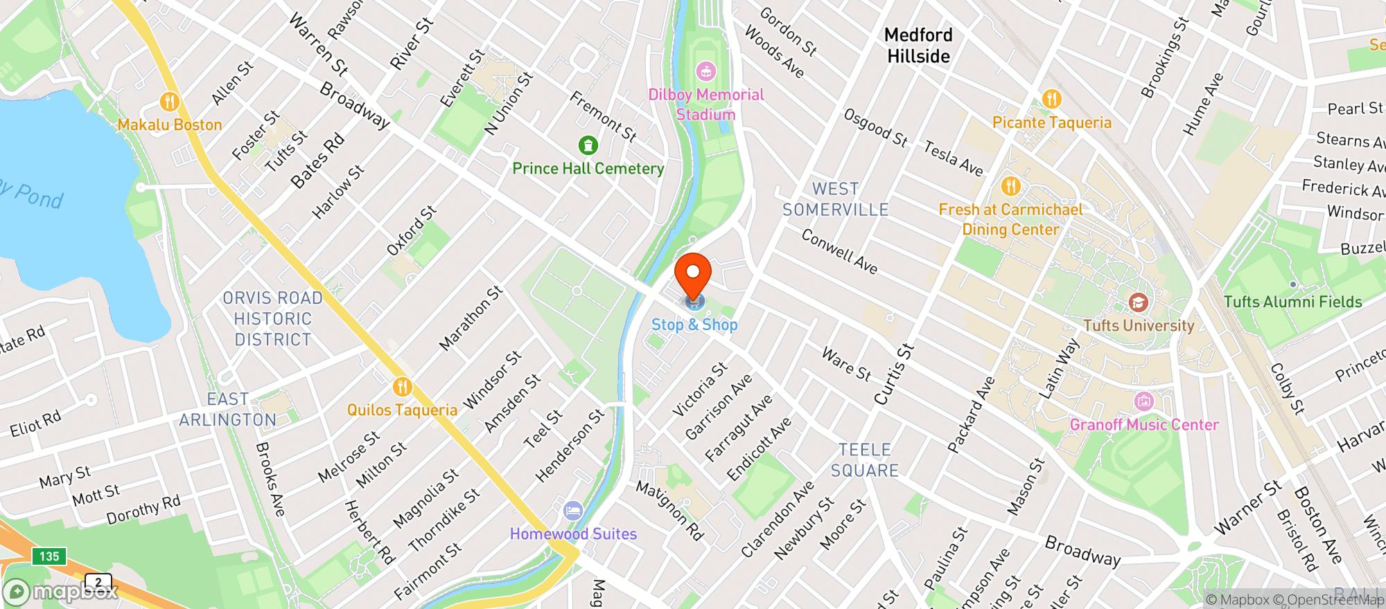 Map showing Stop & Shop