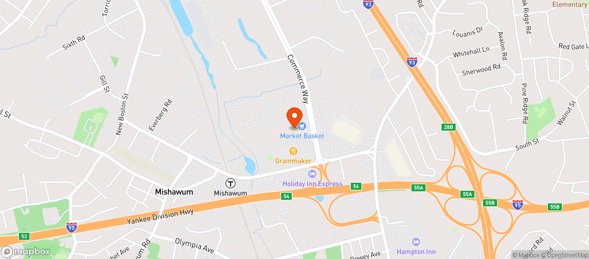 Map showing Colonial Package Store