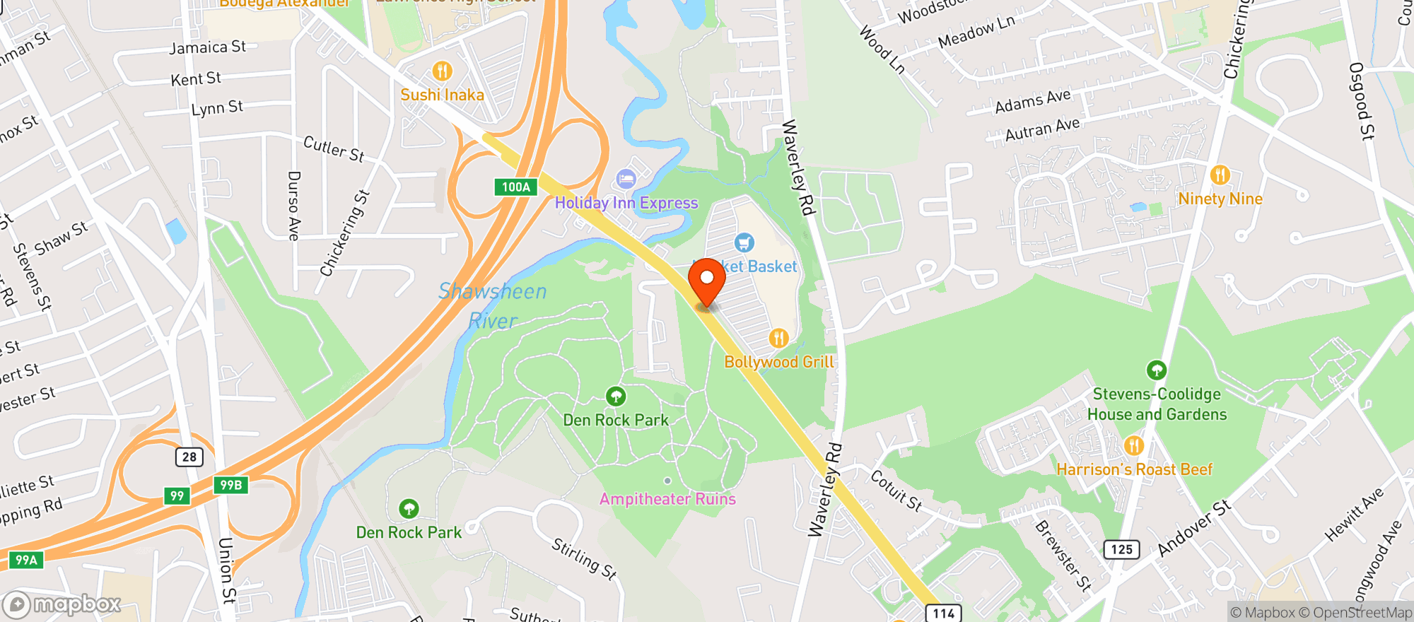 Map showing Wine & Beer at the Andovers