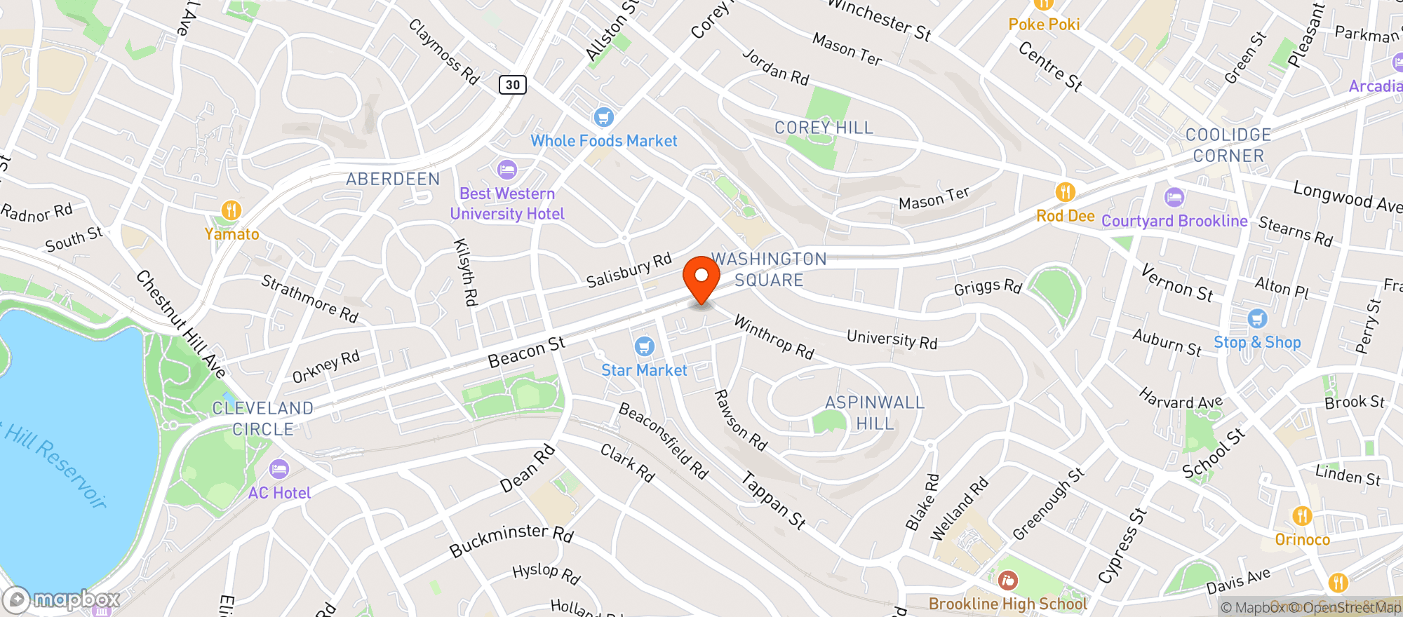 Map showing Vinodivino Brookline