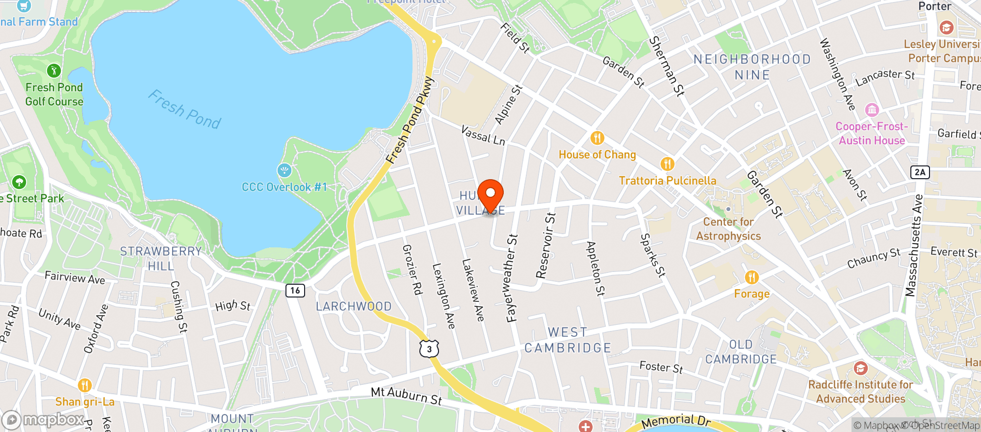 Map showing Formaggio Kitchen - Huron Ave