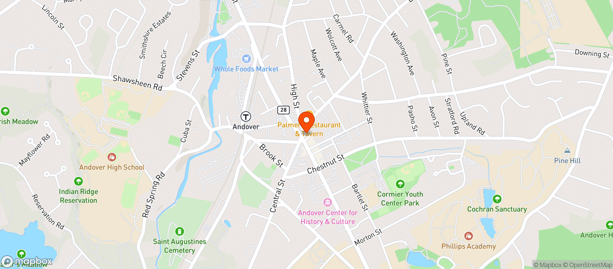 Map showing Elm Square Oyster Co
