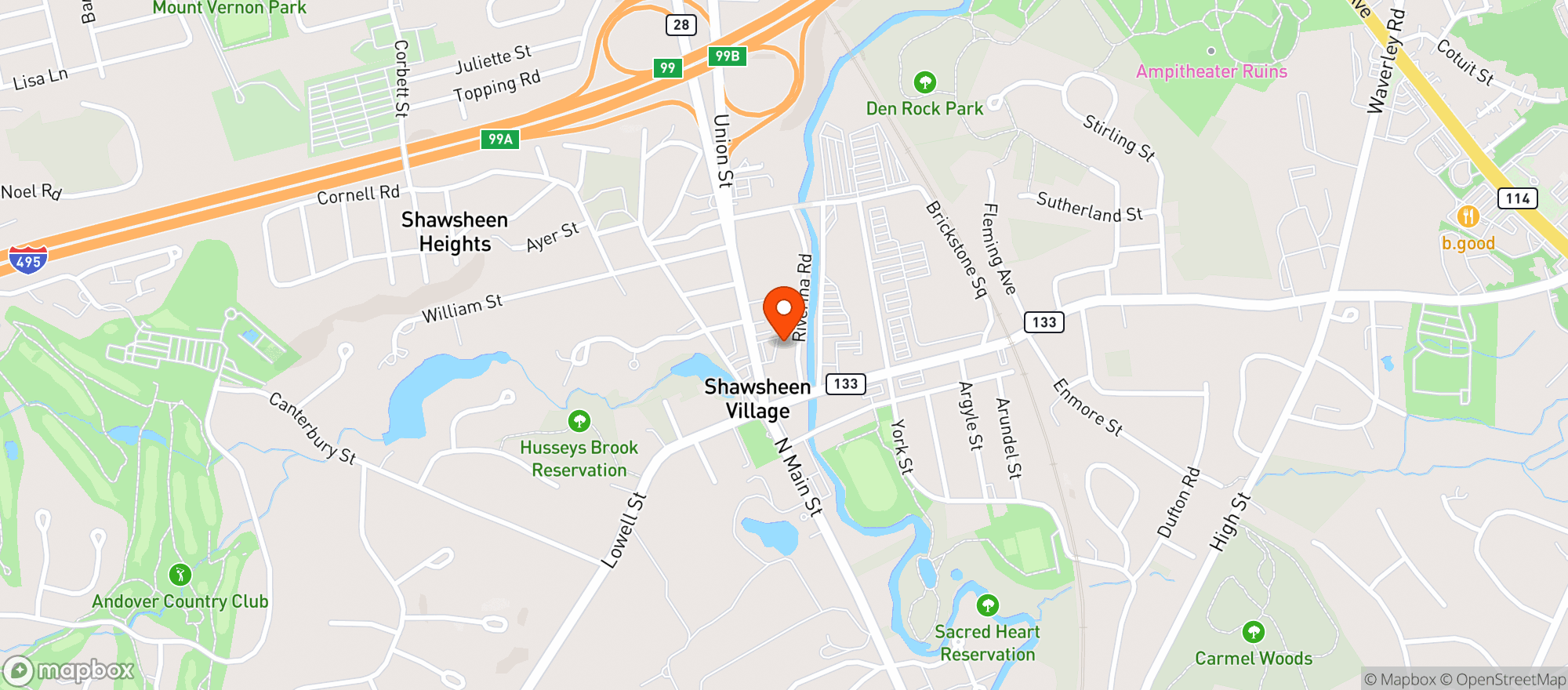 Map showing Den Rock Wine & Spirits of Andover