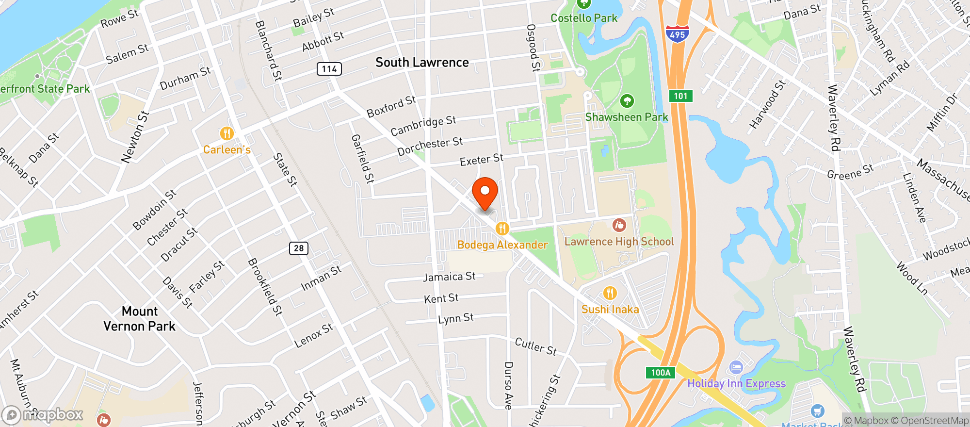 Map showing 114 Liquors