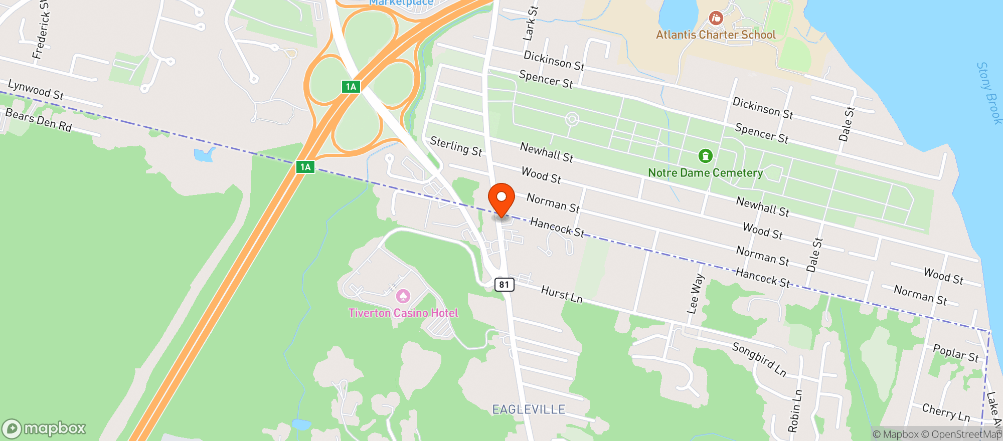 Map showing Localz Burgers & Cocktails