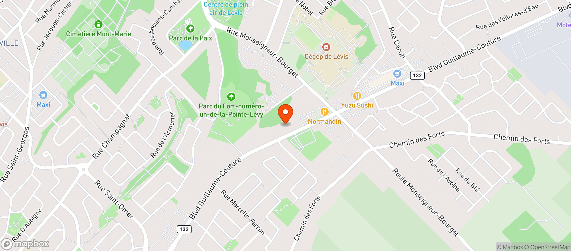 Map showing Depanneur Tout Pres Inc. #5152