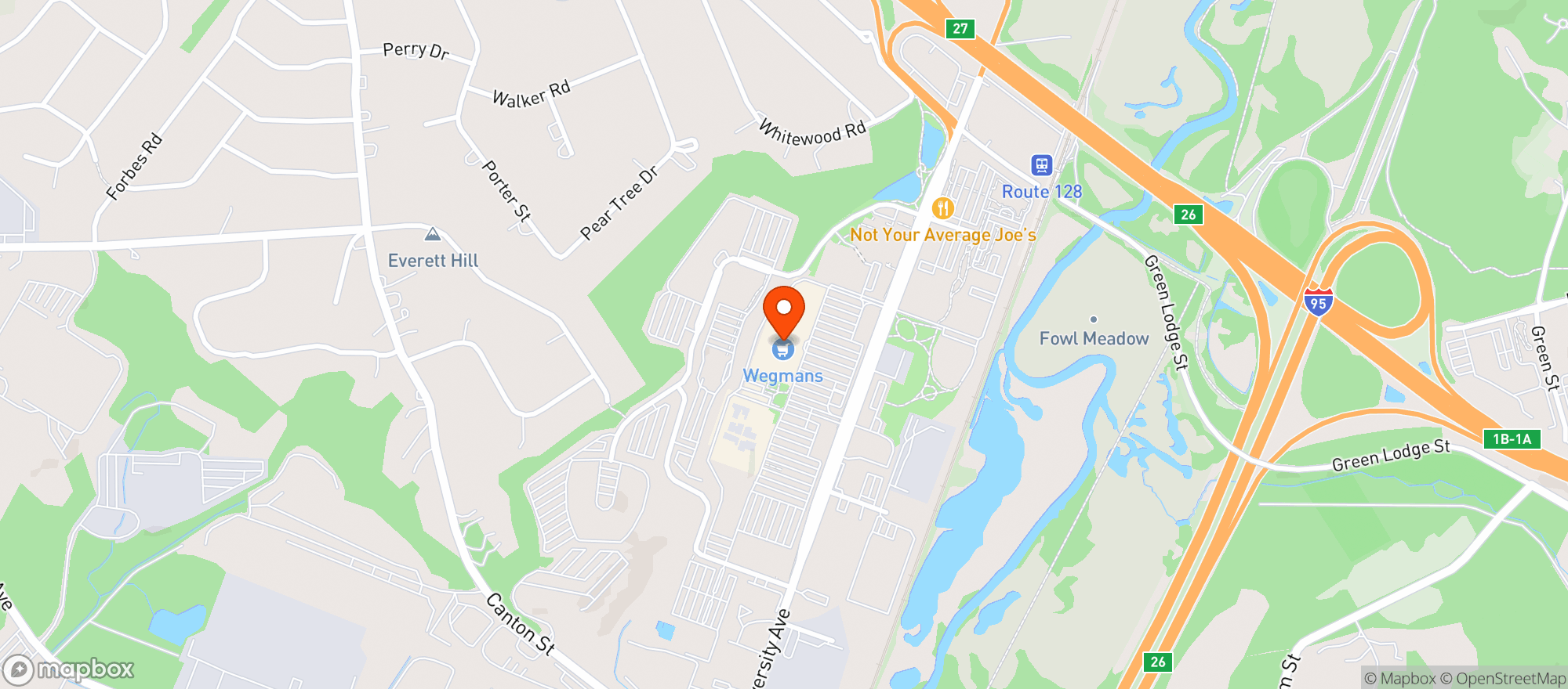 Map showing Wegmans Westwood