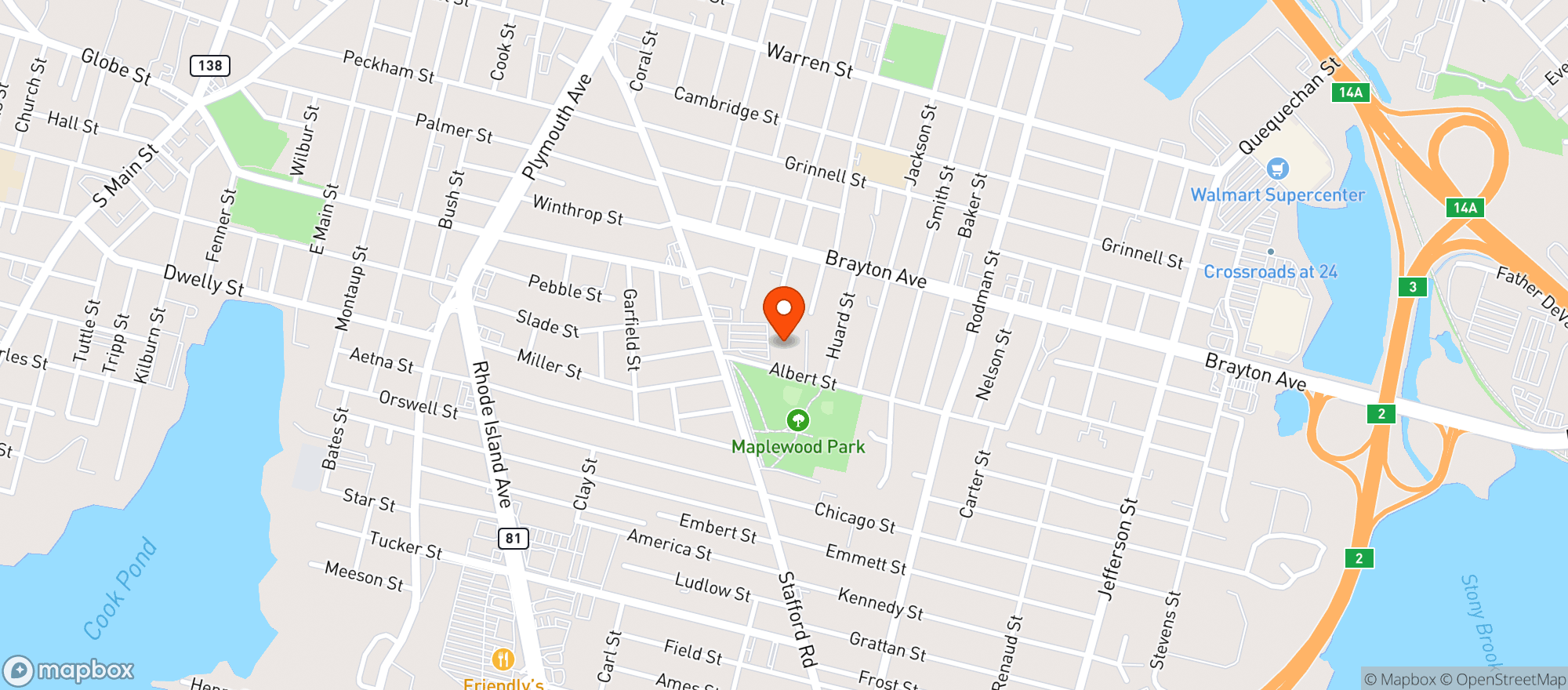 Map showing A & J Seabra Supermarket