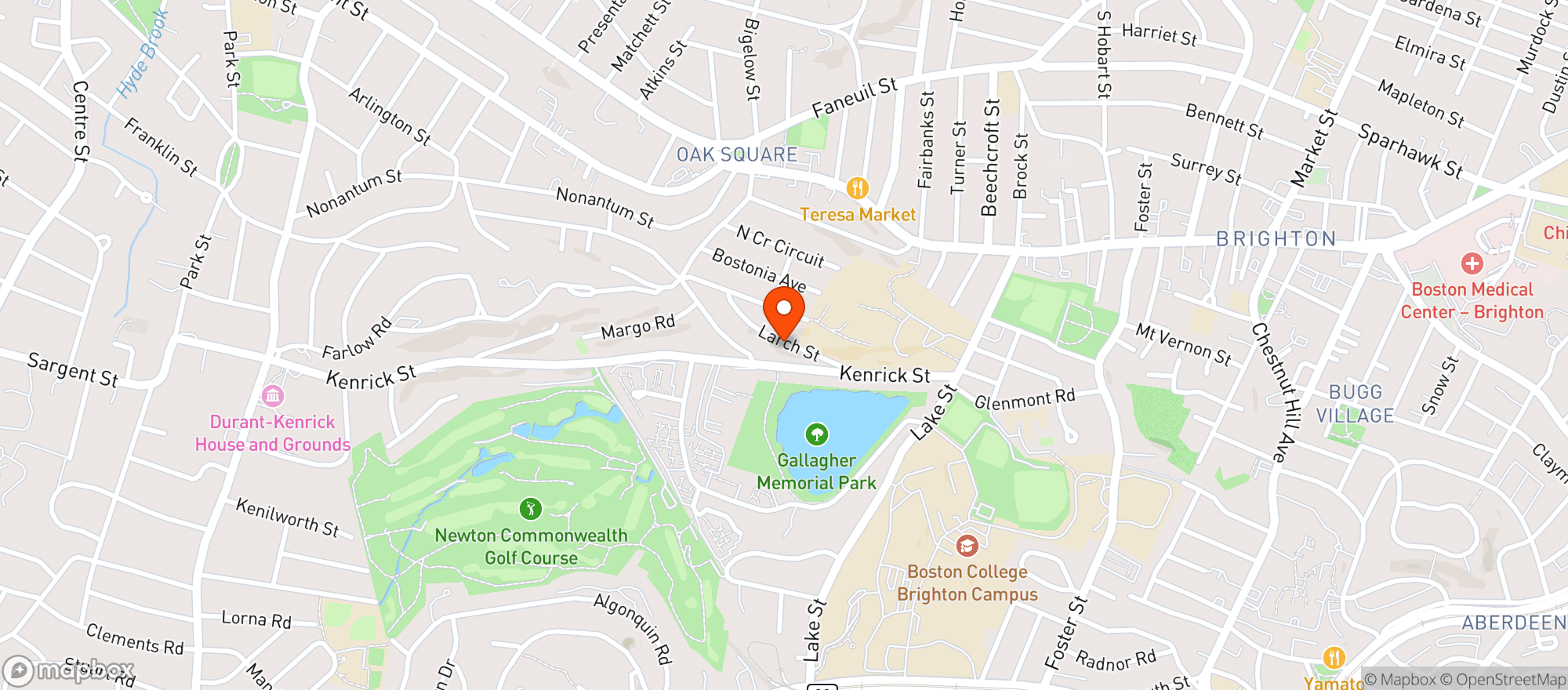 Map showing Gallagher Memorial Park