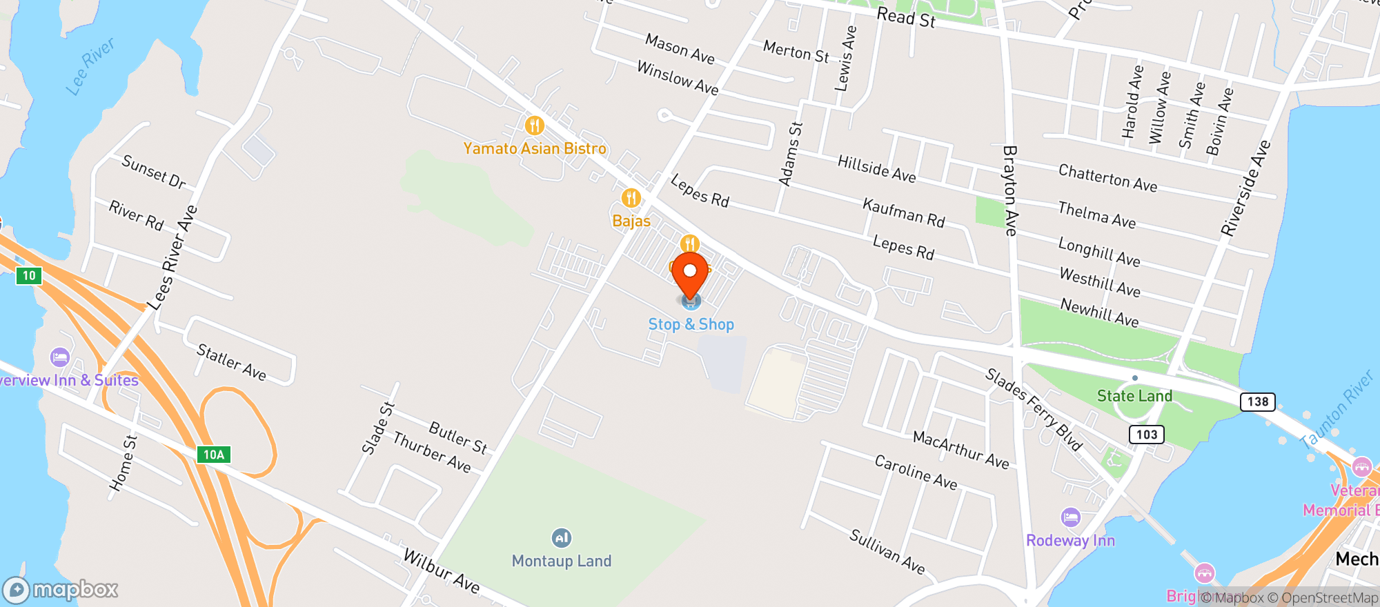 Map showing Stop & Shop #421