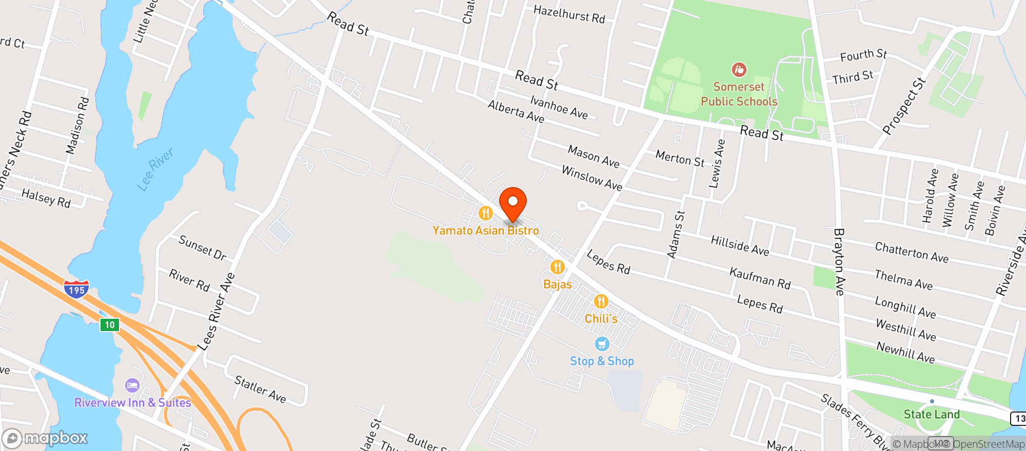 Map showing SOMERSET LIQUORS