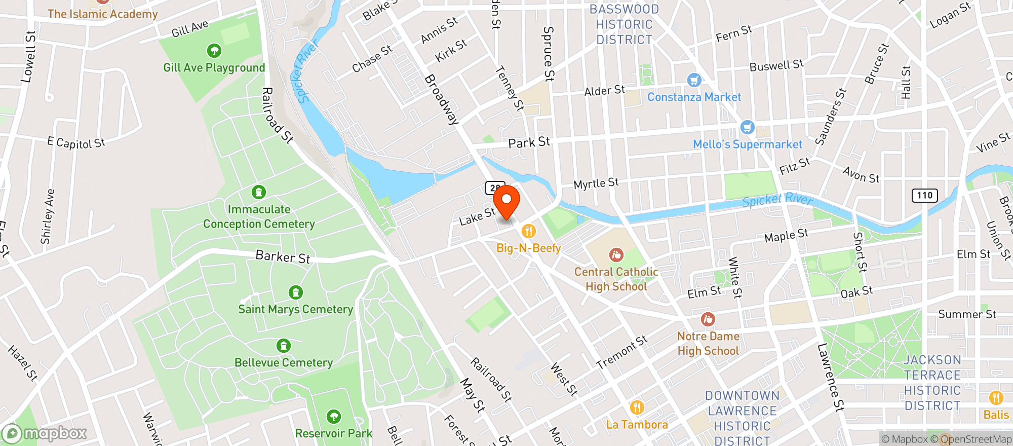 Map showing Broadway Liquors