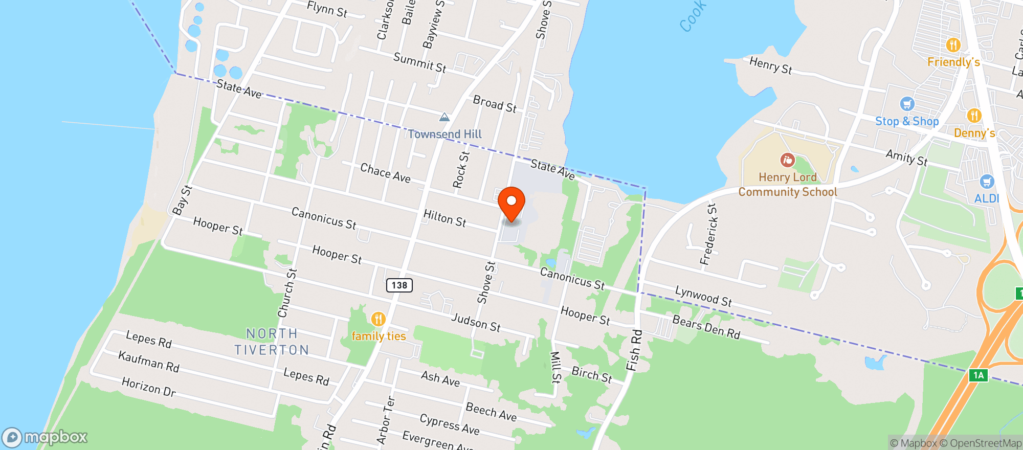 Map showing Atlantic Sports Pub