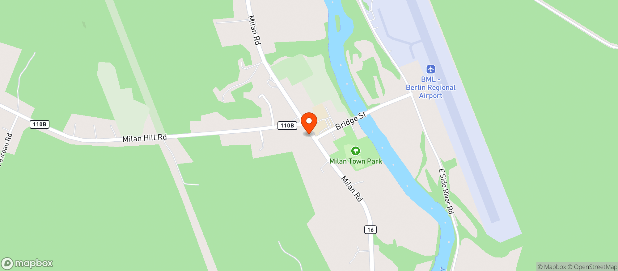 Map showing Milan Luncheonette & Variety
