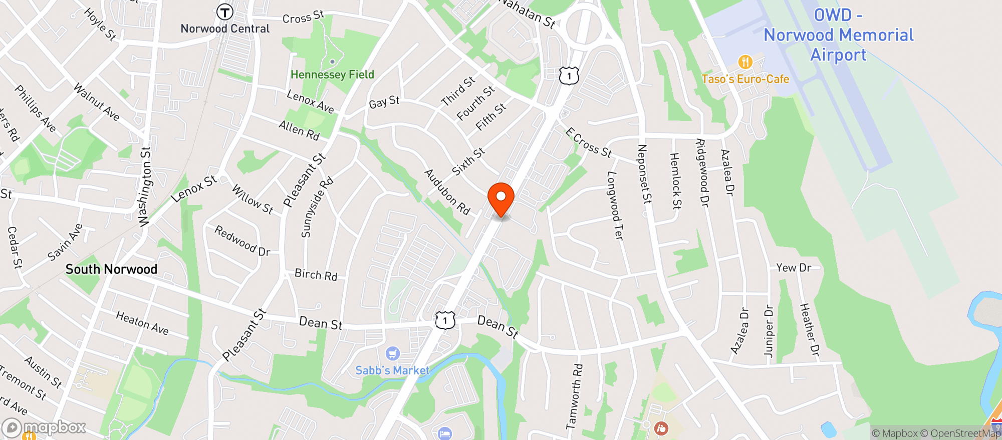 Map showing Yankee Norwood