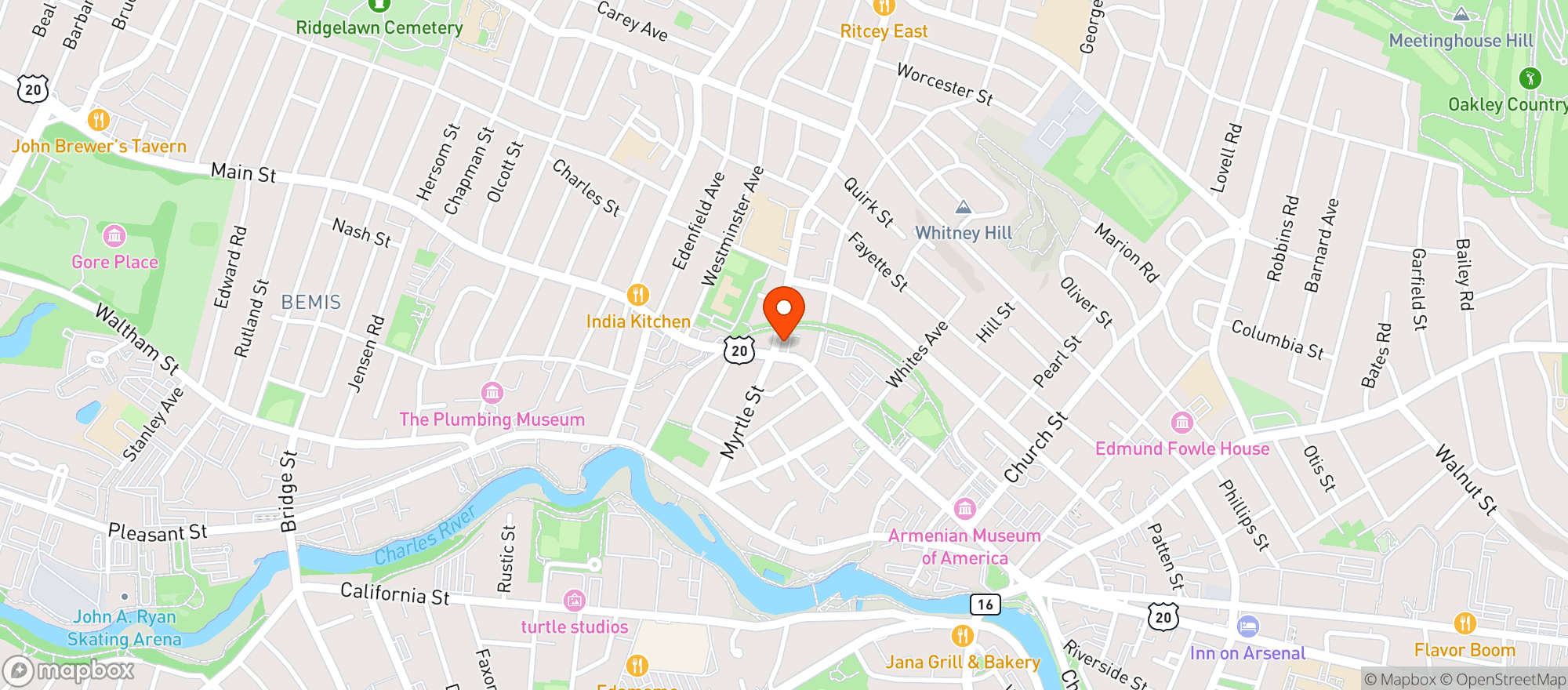 Map showing Riccis Liquors