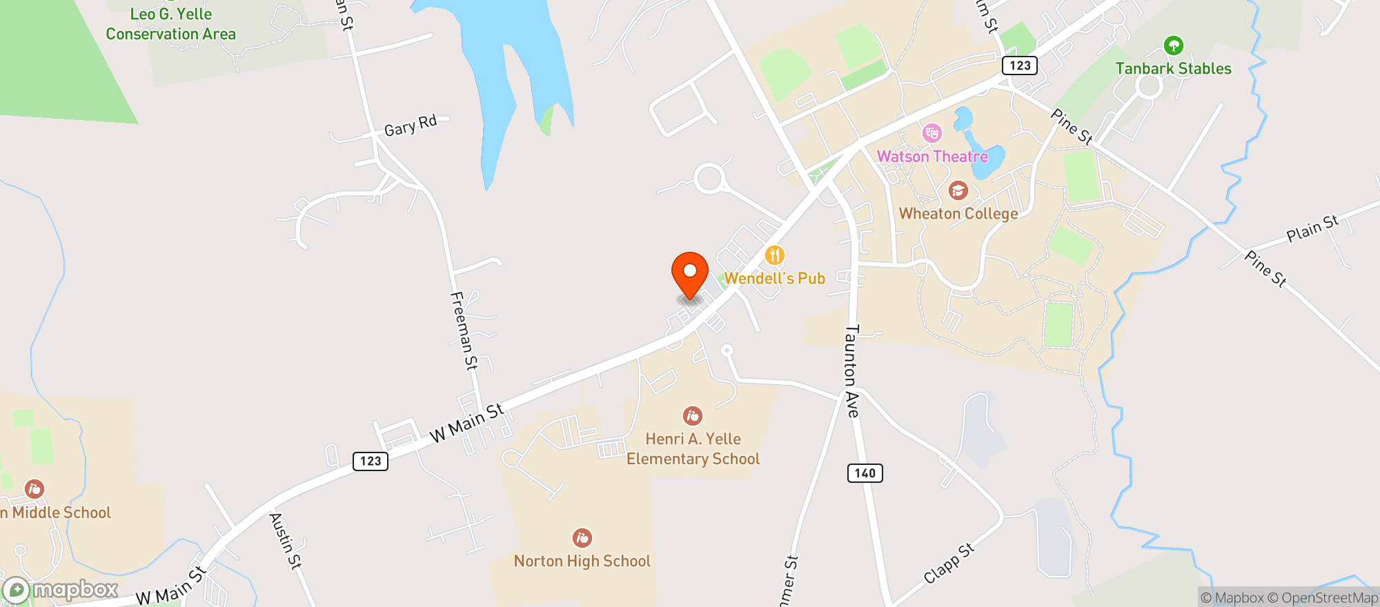 Map showing PUFF N POUR BEER W&S
