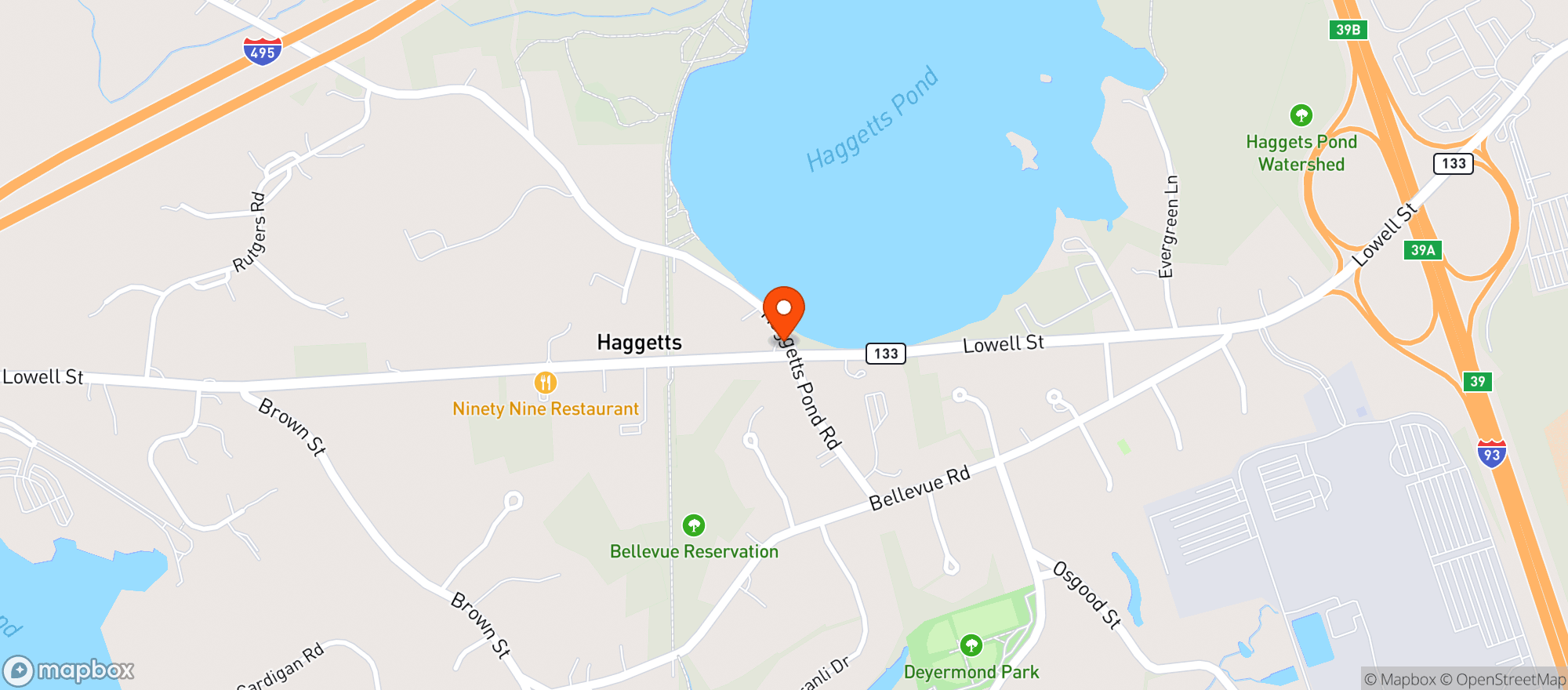 Map showing Barron's Country Store Andover