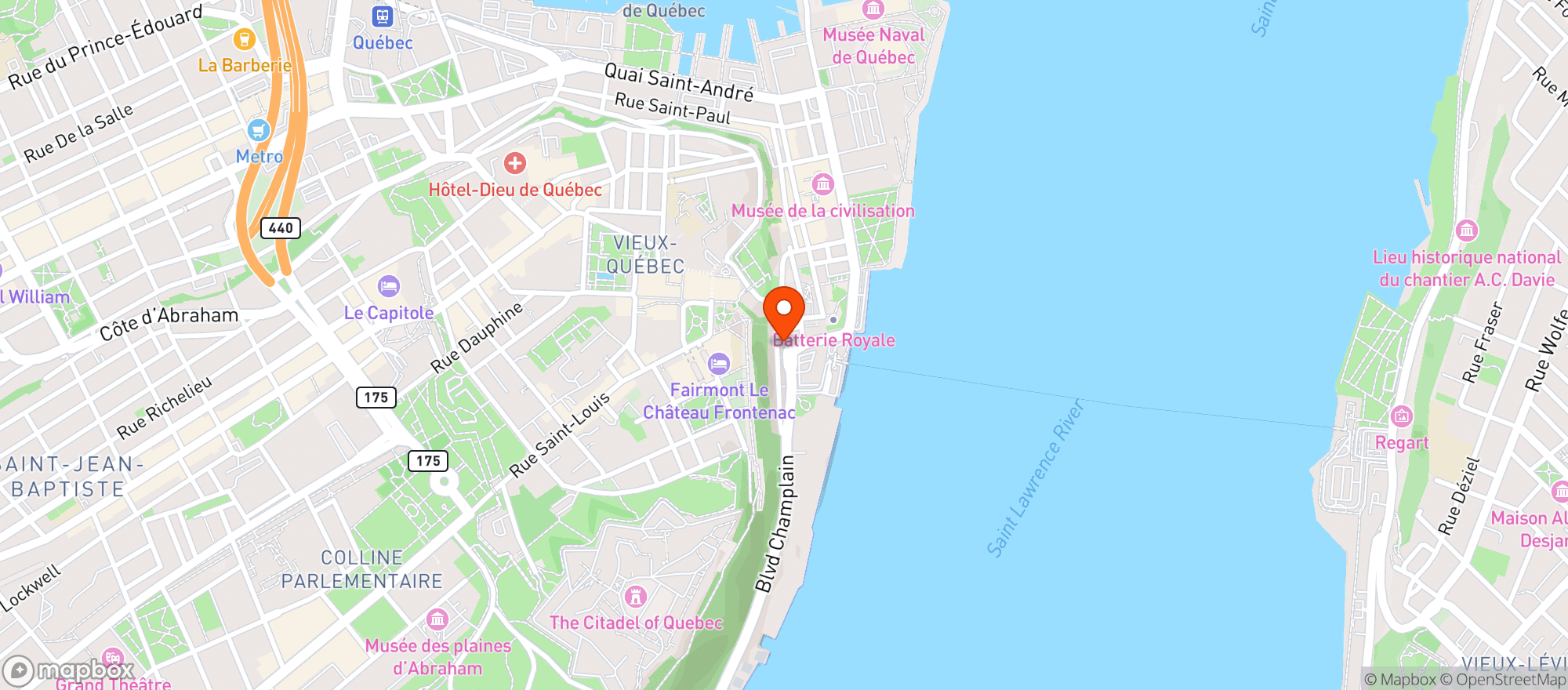 Map showing Q-de-sac Resto-pub